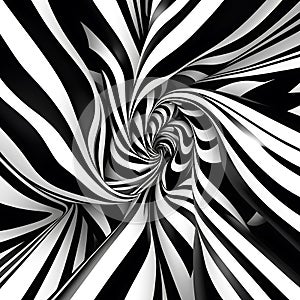 Black and White Swirling Vortex Abstract Background pattern