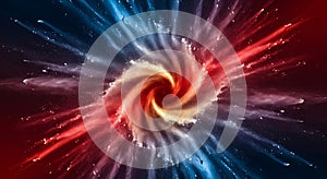 Abstract Red and Blue Energy Explosion