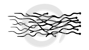 Dynamic Abstract Intersecting Wavy Lines Pattern, vector design Generative AI