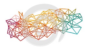 Dynamic Abstract Mesh Network of Intersecting Lines - Technology Concept, vector design Generative AI