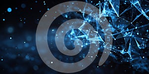 Dynamic Abstract Network Art Interconnected Geometric Polygons Representing Complex Data Systems