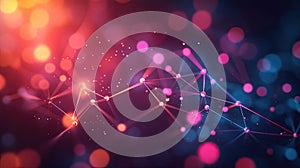 Dynamic Abstract Network Background with Glowing Connections