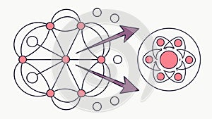 Dynamic Abstract Network with Data Flow and Connections, vector design Generative AI