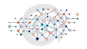 Dynamic Abstract Network Pattern, Digital Connectivity and Global Technology. vector design Generative AI
