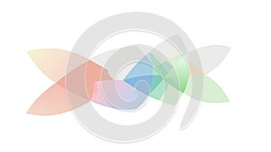 Dynamic Abstract Overlapping Shapes with Translucent Gradient Effect, vector design Generative AI