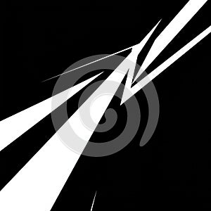 Dynamic abstract pattern featuring sharp, angular shapes in black and white. Bold,