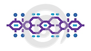 Dynamic Abstract Pattern with Interconnecting Geometric Shapes, vector design Generative AI