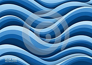 Dynamic abstract pattern with overlapping curved lines in various shades of blue,