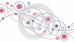 Dynamic abstract pattern showing interconnected network nodes and lines vector design Generative AI