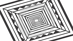Dynamic Abstract Square Tunnel Geometric Pattern, vector design Generative AI