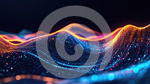 dynamic abstract style flowing data visualization screen