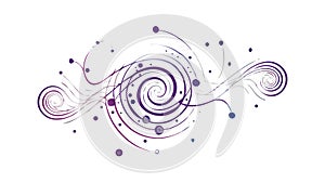 Dynamic Abstract Swirling Lines with Dots Pattern, vector design Generative AI