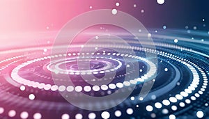 Futuristic Digital Interface with Glowing Concentric Circles