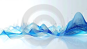 Abstract Blue Waveform Data Visualization