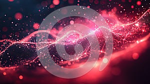 Abstract Red Digital Network Flow