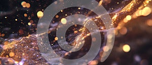 Dynamic abstract visualization of glowing particles creating 3D data representation