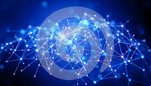 Dynamic abstract visualization of interconnected data points in a digital landscape