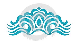 Dynamic Abstract Wave Pattern Vector Border in Blue and Teal, vector design Generative AI