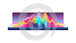 Dynamic Abstract Waveform: Vibrant Data Visualization, vector design Generative AI