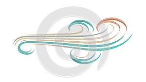 Dynamic Abstract Wind or Air Flow Lines, vector design Generative AI