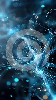 Dynamic AI Brain: Glowing Neural Network Animation