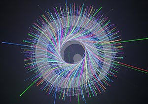 A dynamic, AI-generated digital artwork featuring an abstract