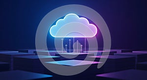 Futuristic Cloud Computing Data Transfer Concept for Digital Professionals and IT Services