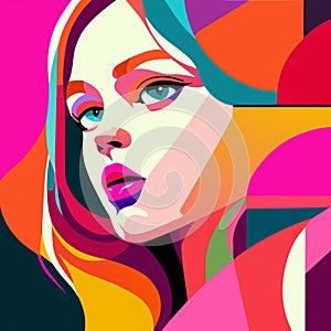 Dynamic Allure: Vector Design of a Sophisticated Girl