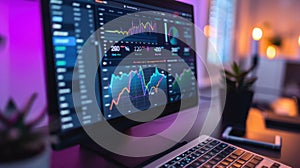 Dynamic Analytics Dashboard with Tailwind CSS Featuring Charts and User Statistics in Dark Mode