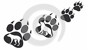 Dynamic Animal Paw Prints, Wildlife Footsteps, vector design Generative AI photo
