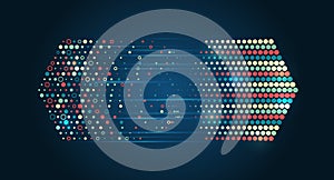 A dynamic array of information. Data sorting process. Big data stream futuristic infographics. File structuring, machine learning