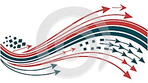 Dynamic Arrows Flowing Motion Abstract Vector, vector design Generative AI