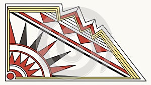 Dynamic Art Deco Corner Design with Geometric Patterns, vector design Generative AI