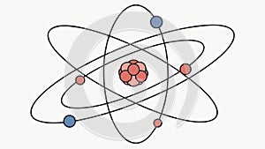 Dynamic Atom Model Vector Graphic, Physics & Energy, vector design Generative AI