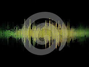 Dynamic Audio Wave Visualization with Circular Gradient Pattern on Black Backdrop