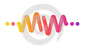 Dynamic Audio Waveform Icon: Sound, Music Digital Visualization, vector design Generative AI