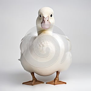 Dynamic Balance: A Distinctive White Duck In Matthias Haker Style