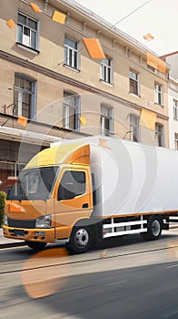 Dynamic banner advertises reliable parcel delivery services for businesses photo