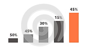 Dynamic Bar Graph Icon for Data Business Analytics, vector design Generative AI