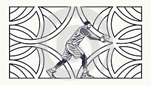 Dynamic Baseball Catcher Action Vector, vector design Generative AI