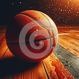Dynamic Basketball Game on Wooden Court