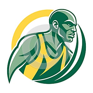 Dynamic Basketball Player Graphic Illustration for Sports Branding and Merchandise photo