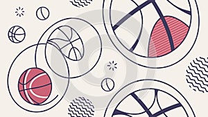 Dynamic Basketball Themed Abstract Pattern, vector design Generative AI