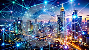 Dynamic Binary Code Data Stream Background A Futuristic Visual Representation of Network Connectivity and Business