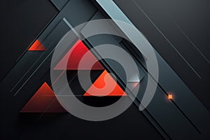 Dynamic Black and Orange Triangle Pattern - Abstract Geometric Background