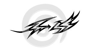 Dynamic black tribal flame, powerful design element, vector design Generative AI