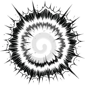 Dynamic Black and White Comic Explosion Effect