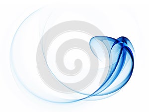 Dynamic blue abstract background on white