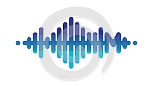 Dynamic blue audio equalizer sound waves, vector design Generative AI