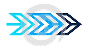 Dynamic Blue Chevron Arrow Vector - Progress, Direction, Modern Graphic, vector design Generative AI